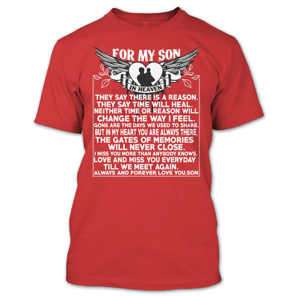 For My Son In Heaven T Shirt, Forever Love You Son T Shirt