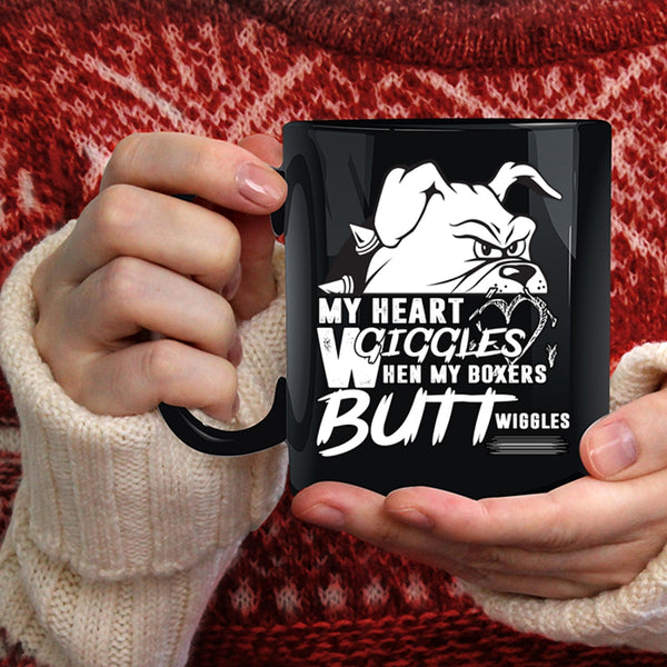 My Heart Giggles Coffee Mug, When My Boxers Butt Wiggles Coffee Cup