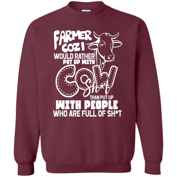 Rather Put Up With Cow T Shirt, Coolest Farmer Sweatshirt