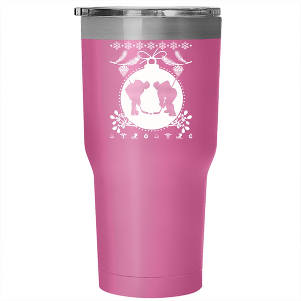 Cool Hockey Tumbler 30 oz Stainless Steel, Christmas Family Vacation Travel Mug