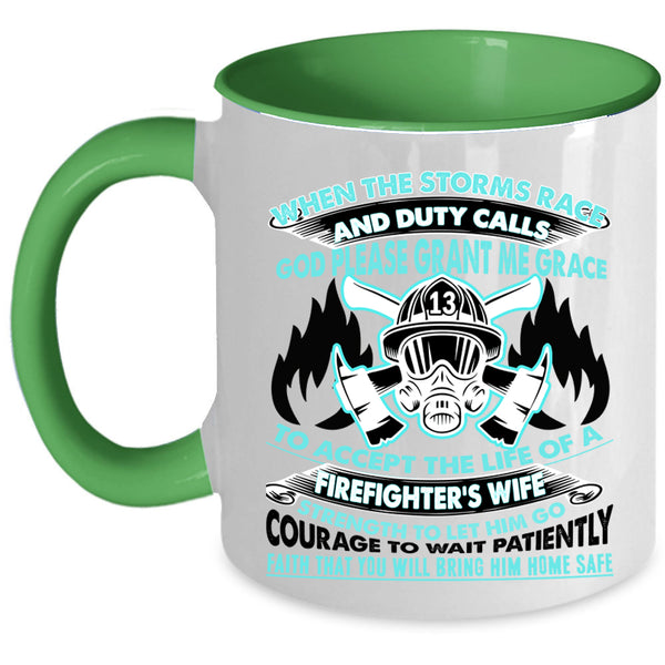 Beautiful Wife Coffee Mug, The Life Of A Firefighter's Wife Accent Mug