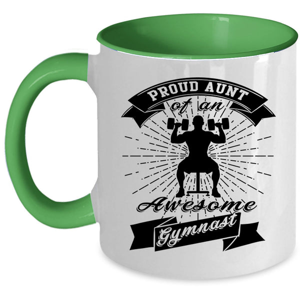 Cool Aunt Coffee Mug, Proud Aunt Of An Awesome Gymnast Accent Mug