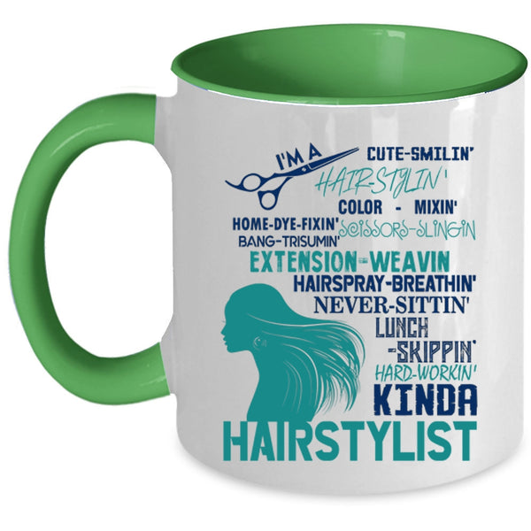 Cute Hairstylist Coffee Mug, I'm A Kinda Hairstylist Accent Mug