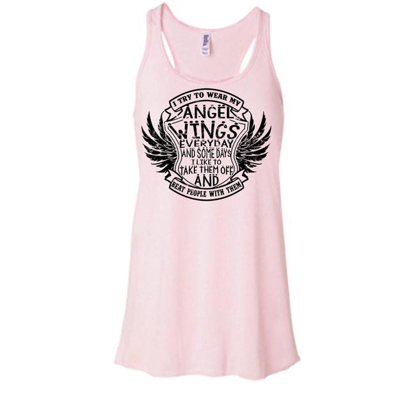 I Try To Wear My Angle Wings T Shirt, Coolest Angels Wings Tank Top