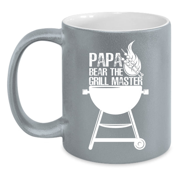 Papa Bear The Grill Master Coffee Mug, Funny Gift For Papa Coffee Cup