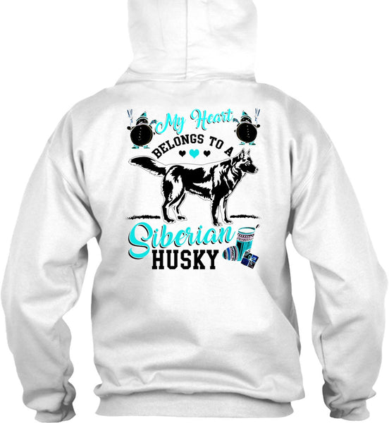 My Heart Belongs To A Siberian Husky T Shirt, I Love My Dog T Shirt