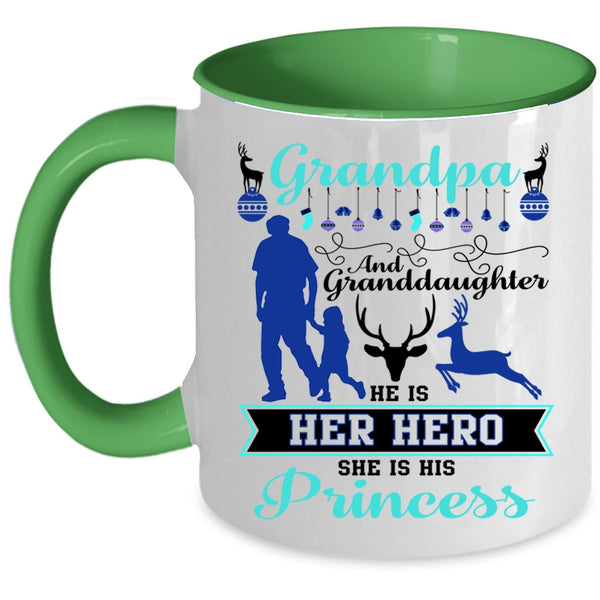Cute Christmas Coffee Mug, Grandpa And Granddaughter Accent Mug