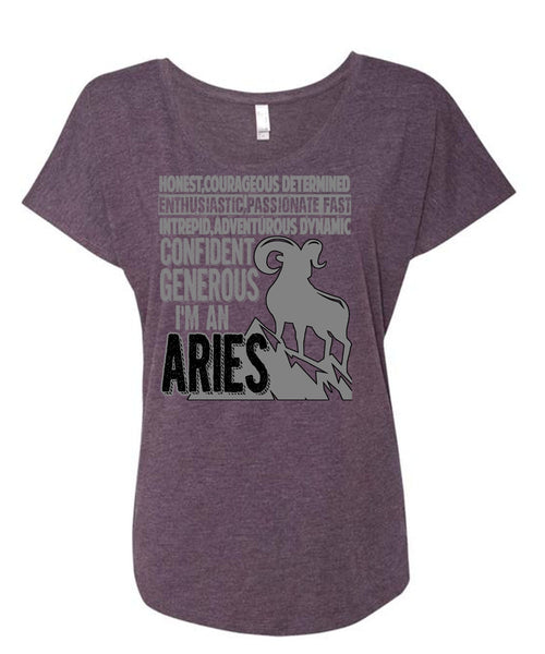 I'm An Aries T Shirt, Being An Aries T Shirt, Cool Shirt (Ladies' Triblend Dolman Sleeve)
