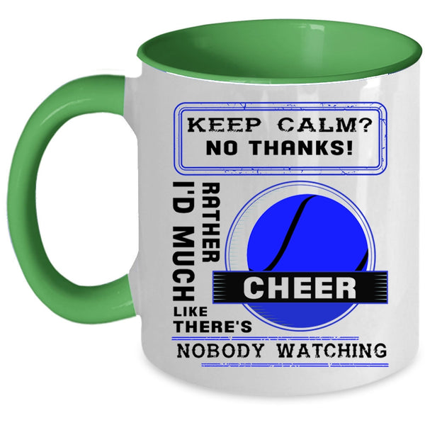 Cool Softball Coffee Mug, I'd Much Rather Cheer Accent Mug