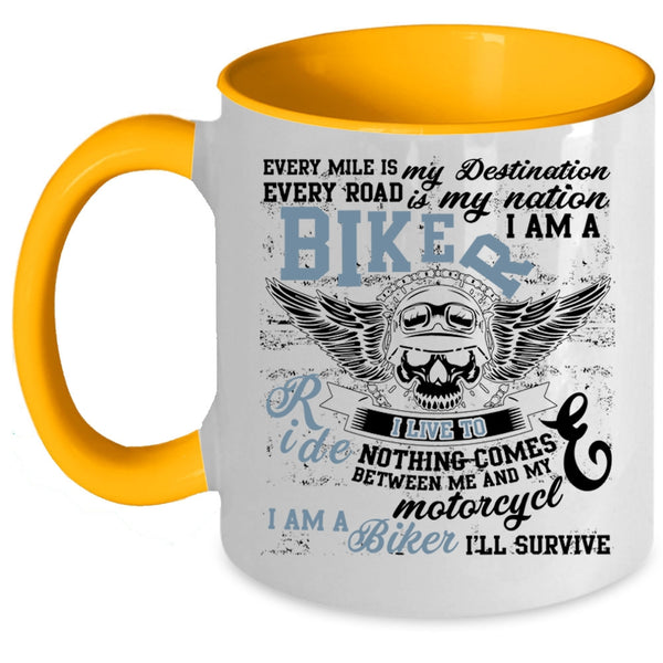 I Live To Ride Coffee Mug, I Am A Biker Accent Mug