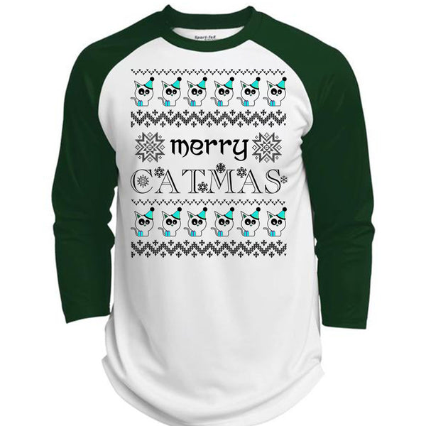 Merry Catmas T Shirt, Happy New Year T Shirt, Awesome T-Shirts  (Polyester Game Baseball Jersey)