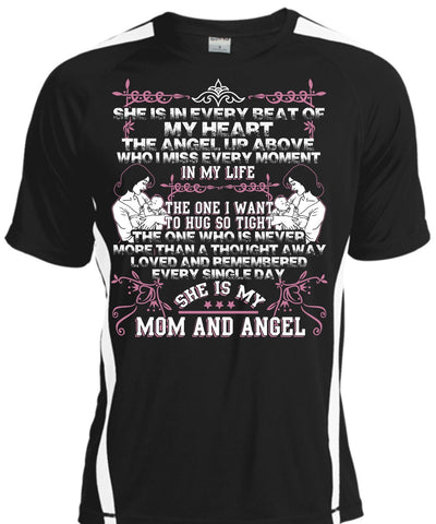 A black t-shirt with the shopify logo