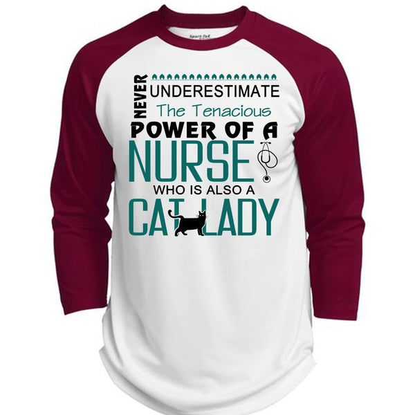The Tenacious Power Of A Nurse Who Is Also A Cat Lady T Shirt, My Job T Shirt  (Polyester Game Baseball Jersey)
