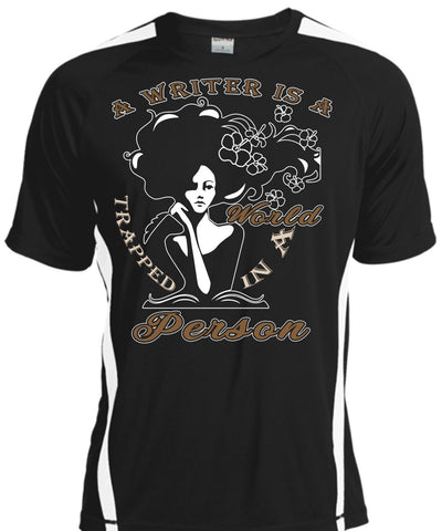 A black t-shirt with the shopify logo