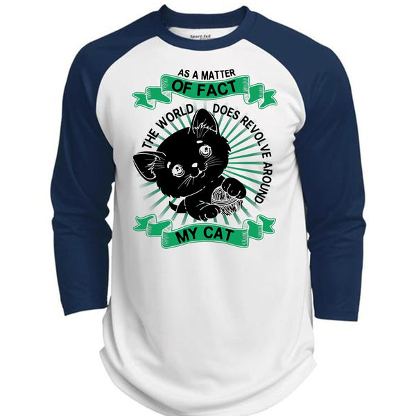 The World Does Revolve Around My Cat T Shirt, I Love My Dog T Shirt, Awesome T-Shirts  (Polyester Game Baseball Jersey)