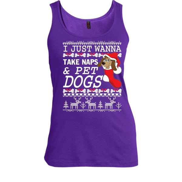 I Just Wanna Take Naps T Shirt, Take Nap & Pet Dogs Tank Top
