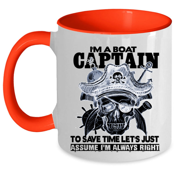 Cool Gift For Sailors Coffee Mug, I'm A Boat Captain Accent Mug