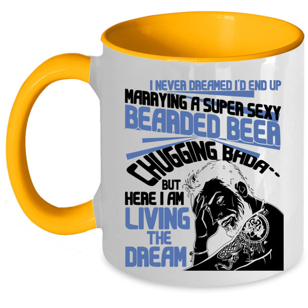 Cool Just Married Coffee Mug, I'd End Up Marrying A Bearded Beer Accent Mug