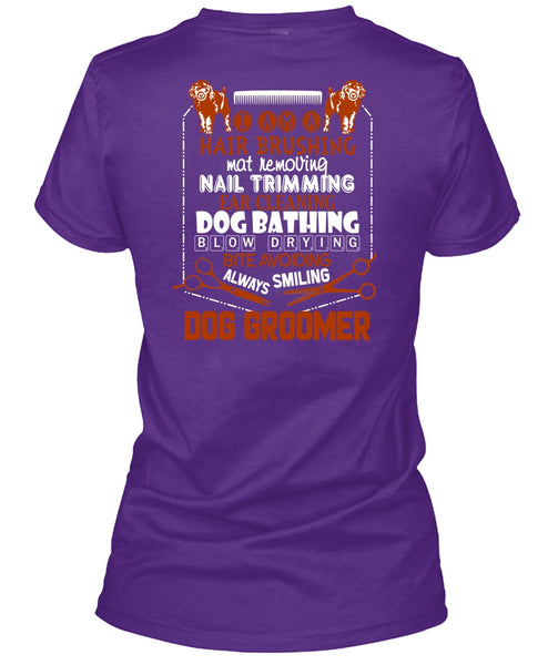 Always Smiling Dog Groomer T Shirt, I Am A Hair Brushing T Shirt