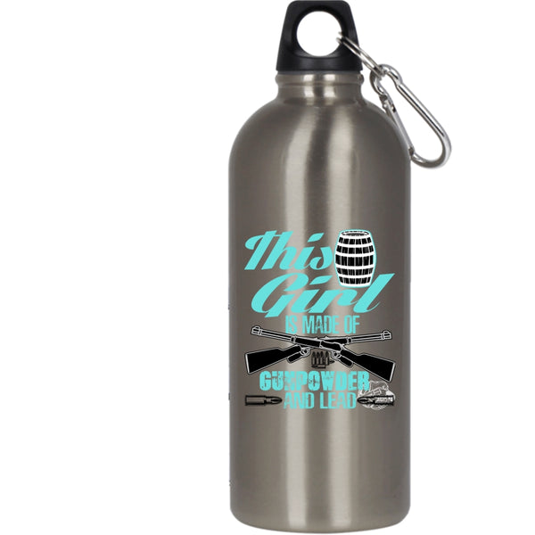 This Girl Is Made Of Gunpowder And Lead 20 oz Stainless Steel Bottle,Cool Gunner Outdoor Sports Water Bottle