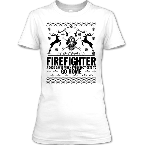 Firefighter Merry Christmas T Shirt, Merry Christmas Gift T Shirt