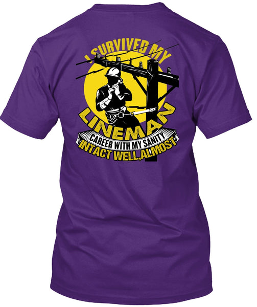 I Survived My Lineman T Shirt, I Love Lineman T Shirt