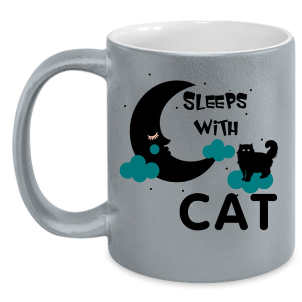 Sleep With Cat Mug, Cool Gift For Cat Lover Cup