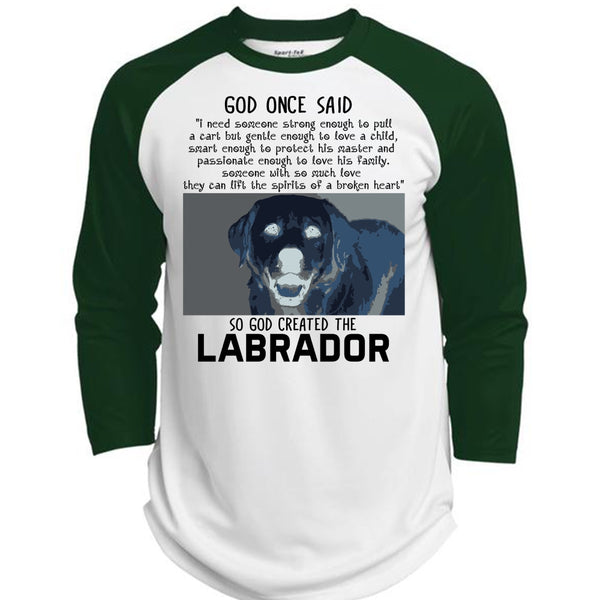 God Created The Labrador T Shirt, I Love Dog T Shirt, Favorite T Shirt  (Polyester Game Baseball Jersey)