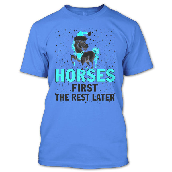 Horses First The Rest Later T Shirt, Equestrian Merry Christmas T Shirt