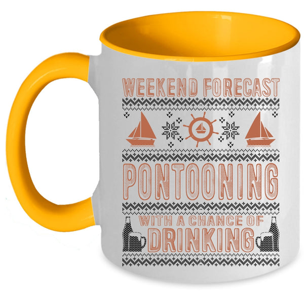 Chance Of Drinking Coffee Mug, Weekend Forecast Pontooning Accent Mug