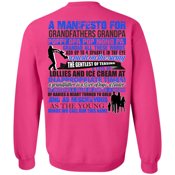 I Love My Kid T Shirt, A Manifesto For Grandfathers Grandpa Sweatshirt