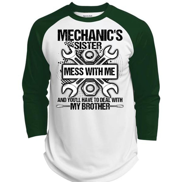 Mechanic's Sister T Shirt, I Love Mechanic T Shirt, Awesome T-Shirts  (Polyester Game Baseball Jersey)