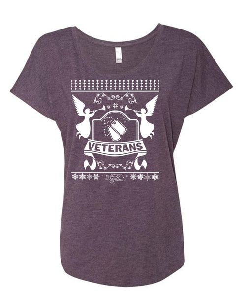Being A Veterans T Shirt, I Love Christmas T Shirt, Cool Shirt (Ladies' Triblend Dolman Sleeve)