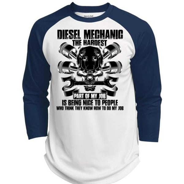 Diesel Mechanic The Hardest T Shirt, I Love Mechanic T Shirt, Awesome T-Shirts  (Polyester Game Baseball Jersey)