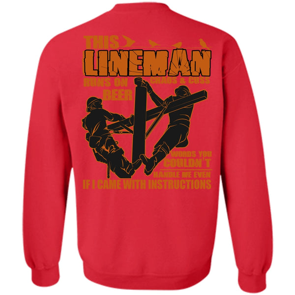 I Love Lineman T Shirt, I Came With Instructions Sweatshirt