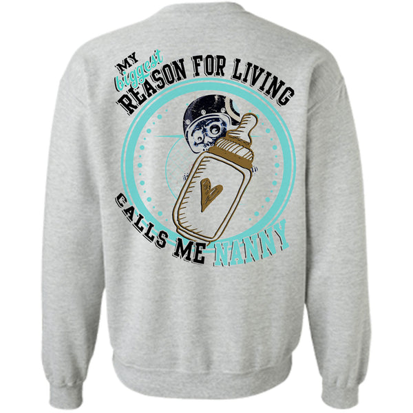 Being A Mother T Shirt, My Biggest Reason For Living Calls Me Nanny Sweatshirt