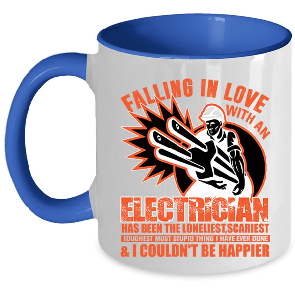 I Love My Electrician Coffee Mug, Falling In Love With An Electrician Accent Mug