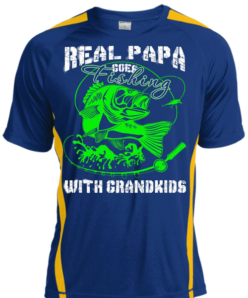 Real Papa Goes Fishing With Grandkids T Shirt, I Love Fishing T Shirt, Cool Shirt
