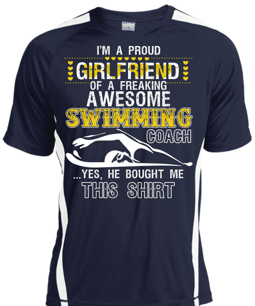 I'm A Proud Girlfriend T Shirt, Awesome Swimming Coach T Shirt, Cool Shirt