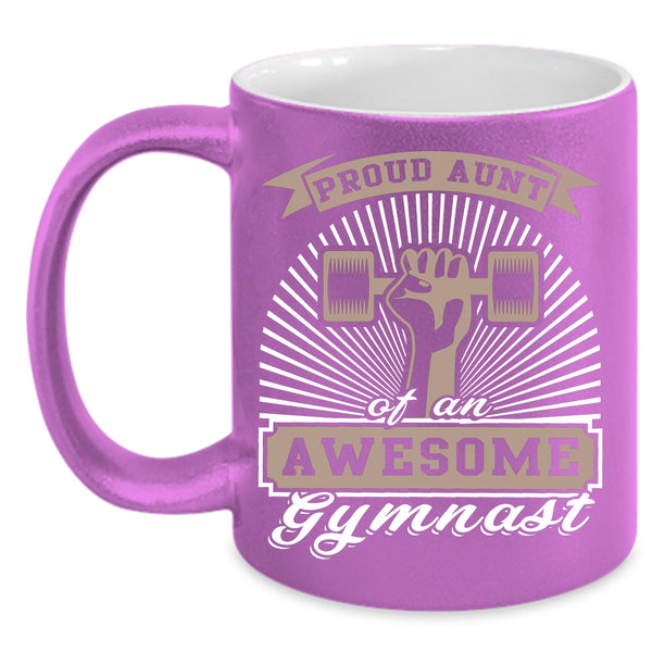Proud Aunt Of An Awesome Gymnast Coffee Mug, Awesome Gymnast Coffee Cup