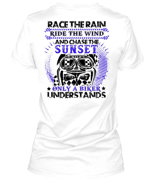 Race The Rain T Shirt, I Love Biker T Shirt