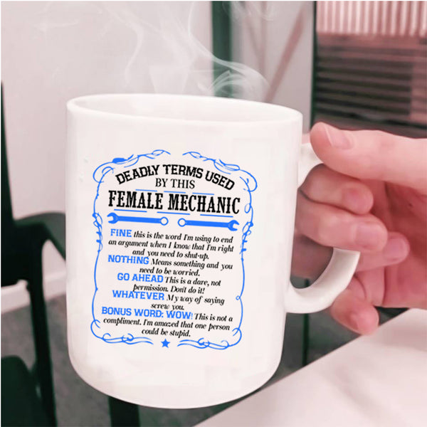 Cool Gift For Mom Coffee Mug, Female Mechanic Cup