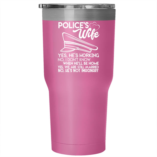 Police's Wife Tumbler 30 oz Stainless Steel, Cute Gift For Police's Wife Travel Mug