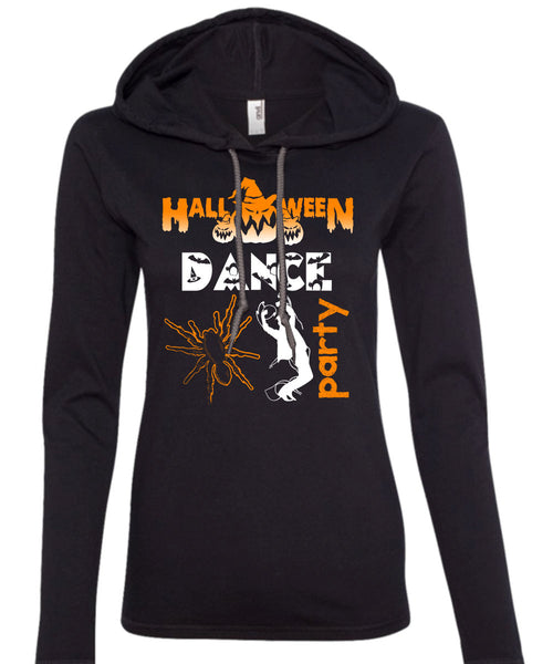 Halloween Dance Party T Shirt, I Love You Pumpkin T Shirt (Anvil Ladies Ringspun Hooded)
