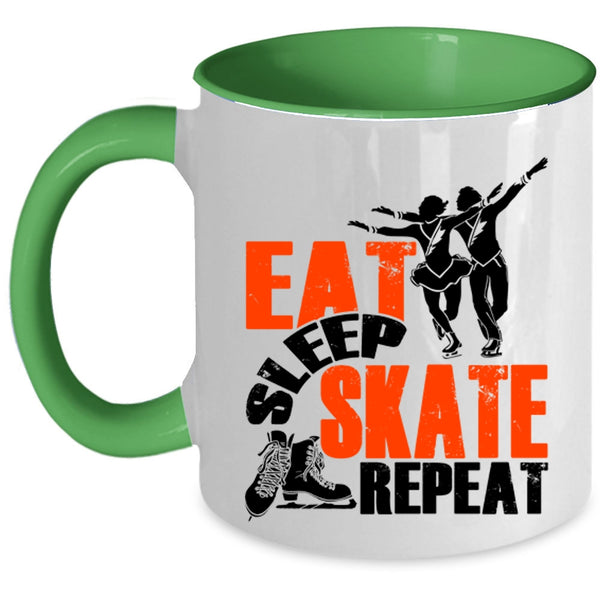 Cool Teacher Coffee Mug, Eat Sleep Skate Repeat Accent Mug