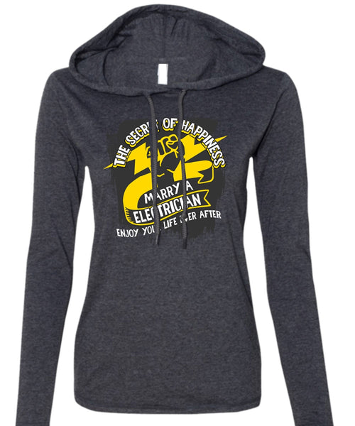Marry A Electrician T Shirt, Being An Electrician T Shirt (Anvil Ladies Ringspun Hooded)