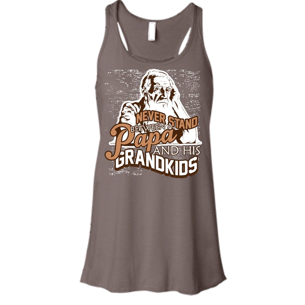 Never Stand Between T Shirt, A Papa And A His Grandkids Tank Top