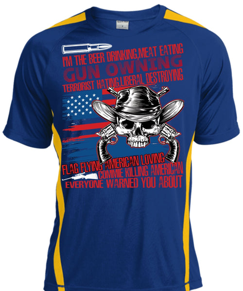 Meat Eating Gun Owning T Shirt, Flag Flying T Shirt, Cool Shirt