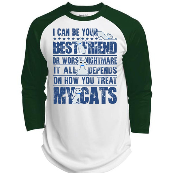 You Treat My Cats T Shirt, I Love My Cat T Shirt, Awesome T-Shirts  (Polyester Game Baseball Jersey)