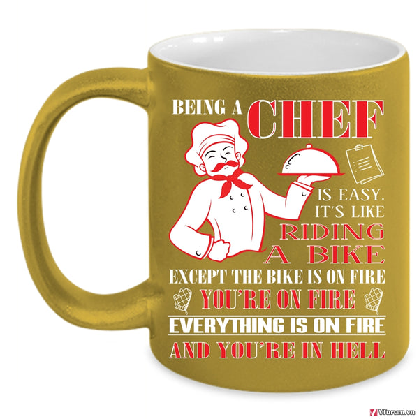Being A Chef Is Easy Cup, It's Like Riding A Bike Mug